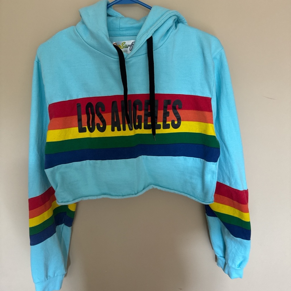 Blue Los Angeles Rainbow Hoodie